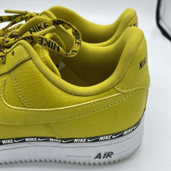 NIKE Women's Air Force 1 Low SE Premium OVERBRANDING in BRIGHT CITRON sz  9-VGUC - Picture 7 of 15